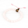 Bracelet mâlâ tibétain en perles de quartz rose