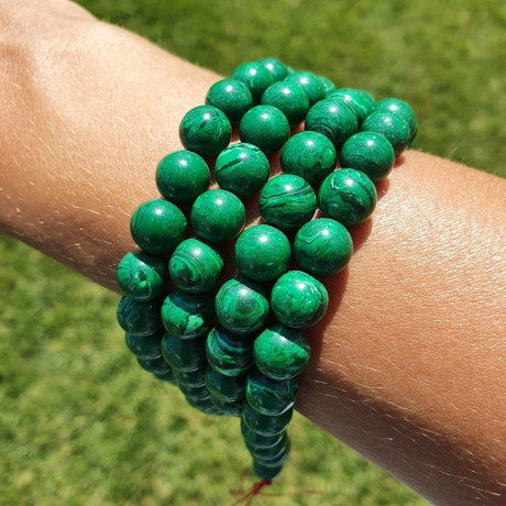 Collier mala tibétain en pierre malachite - Colliers malas tibétains Collier mala tibétain en pierre malachite - Colliers malas tibétains