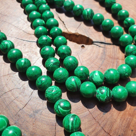 Collier mala tibétain en pierre malachite - Colliers malas tibétains Collier mala tibétain en pierre malachite - Colliers malas tibétains