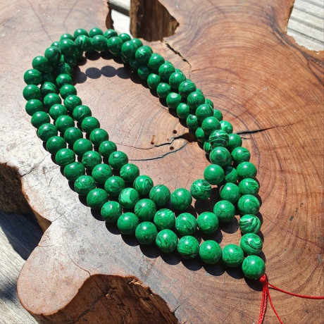 Collier mala tibétain en pierre malachite - Colliers malas tibétains Collier mala tibétain en pierre malachite - Colliers malas tibétains