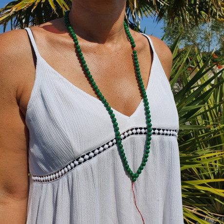 Collier mala tibétain en pierre malachite - Colliers malas tibétains Collier mala tibétain en pierre malachite - Colliers malas tibétains