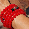 Collier mala tibétain en perles de cornaline rouge