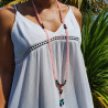Collier mala tibétain en pierre quartz rose - Colliers malas tibétains Collier mala tibétain en pierre quartz rose - Colliers malas tibétains