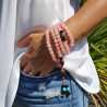 Collier mala tibétain en pierre quartz rose - Colliers malas tibétains Collier mala tibétain en pierre quartz rose - Colliers malas tibétains