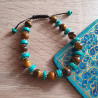 Bracelet turquoise et perles en oeil de tigre