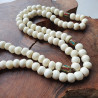 Collier bouddhiste de 108 perles en os blanc