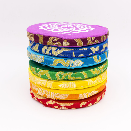 Pack de 7 coussins plats pour bols tibétains 7 chakras