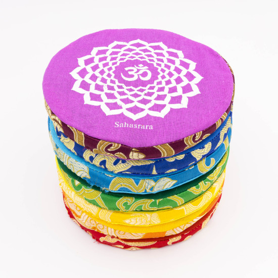 Pack de 7 coussins plats pour bols tibétains 7 chakras