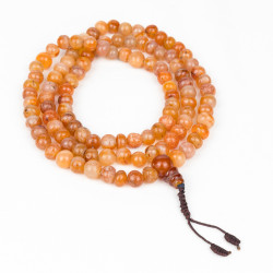 Collier Femme En Perles De Cornaline Rouge Et Perles Tibétaines - Pendentif Plaqué Or - ThurColas