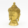 Tête de bouddha décorative en laiton brossé - 13 cm