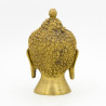 Tête de bouddha décorative en laiton brossé - 13 cm