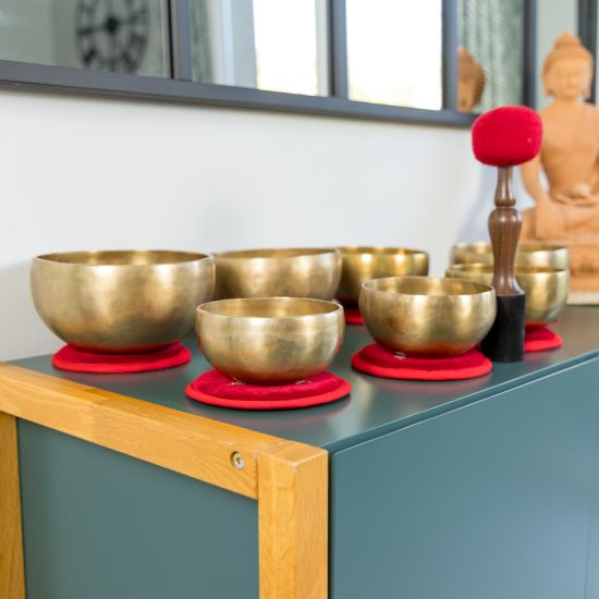 Set de bols chantants 7 chakras NATUREL n° 3 - 4,479 kg
