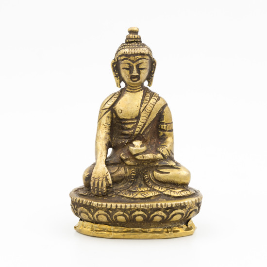 Statuette du Bouddha Akshobhya en laiton - 7,5 cm