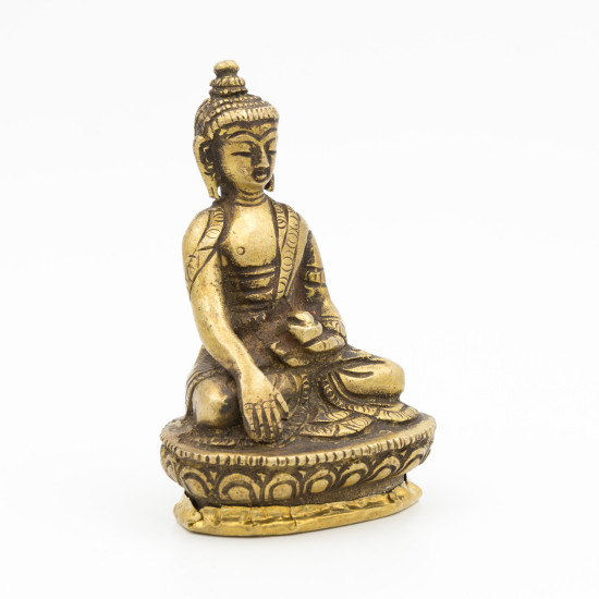 Statuette du Bouddha Akshobhya en laiton - 7,5 cm