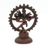 Sculpture de Shiva dansant en résine rouge - 14 cm