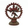 Sculpture de Shiva dansant en résine rouge - 14 cm