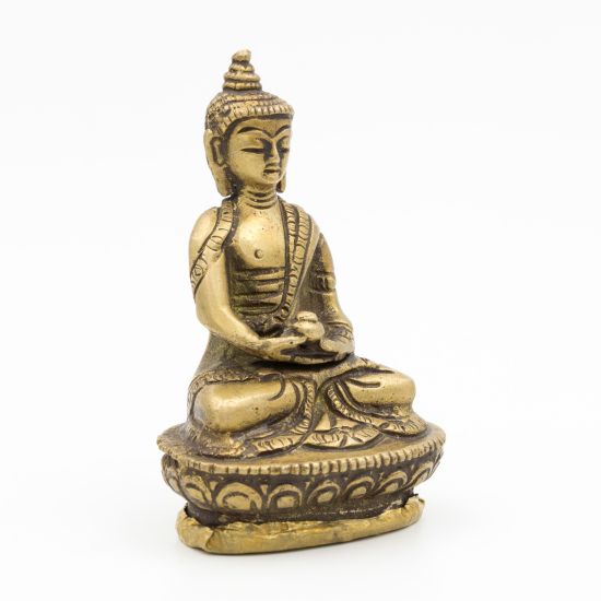 Statuette de Bouddha en laiton - mudra Dhyana - 8 cm