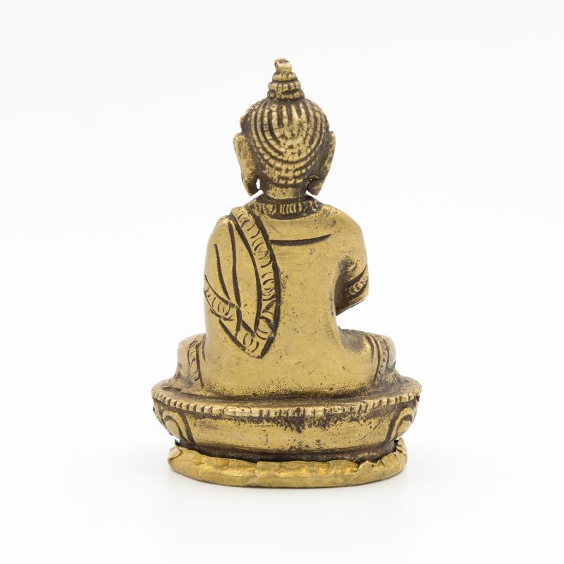 Statuette de Bouddha en laiton - mudra Dhyana - 8 cm