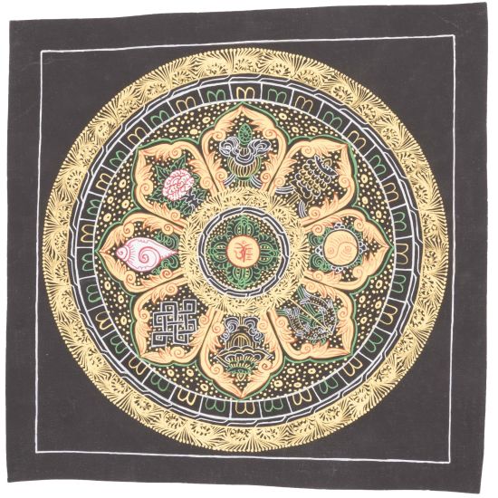 Thangka bouddhiste Ashtamangala