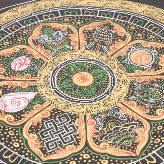 Thangka bouddhiste Ashtamangala