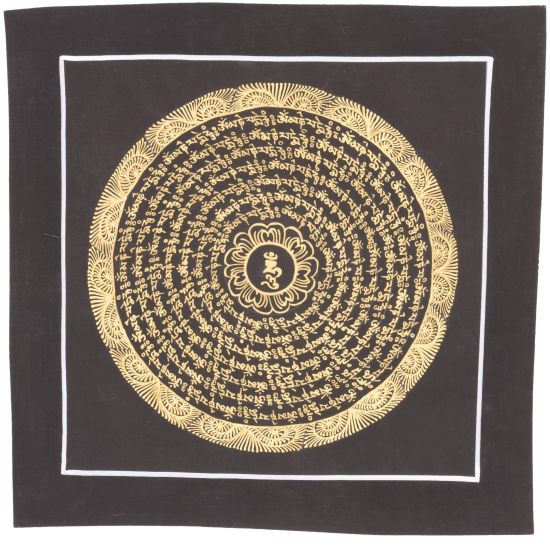Tanka bouddhiste du Népal symbole OM tibétain