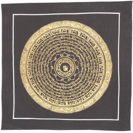 Thangka du Népal symbole OM tibétain