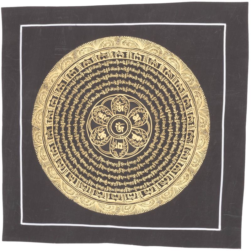 Thangka mandala tibétain mantra de la compassion