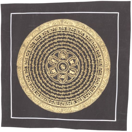 Thangka mandala tibétain mantra de la compassion