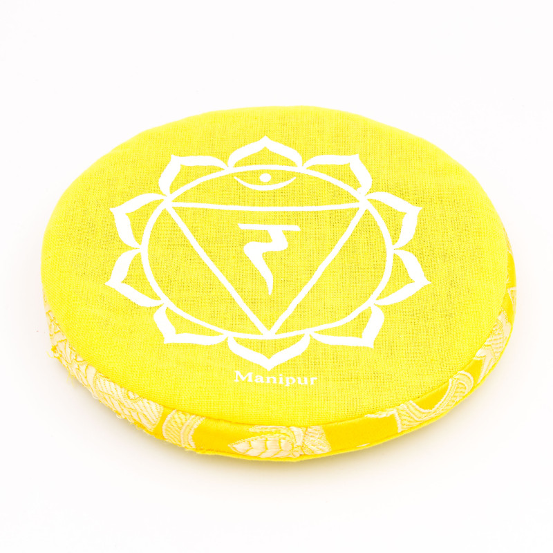 Coussin plat chakra plexus solaire pour bol chantant tibétain - 14 cm