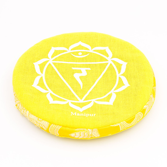 Coussin plat chakra plexus solaire pour bol chantant tibétain - 14 cm