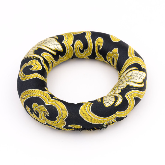 Coussin pour bol chantant tibétain - 10 cm - Noir et or
