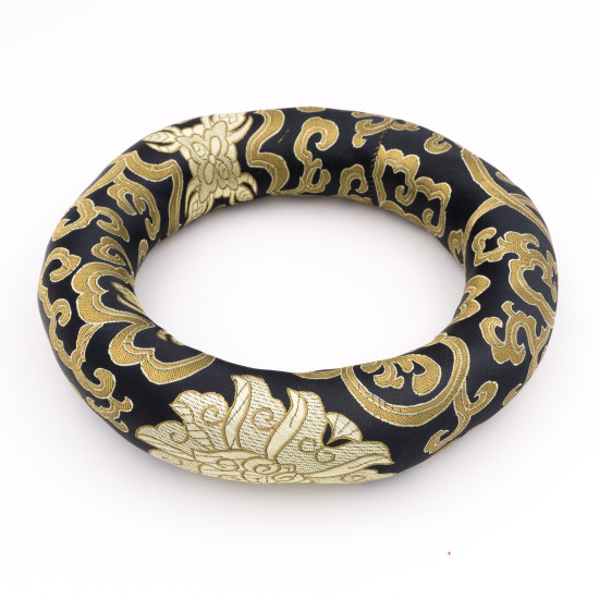 Anneau pour bol chantant tibétain - 18 cm - noir et or