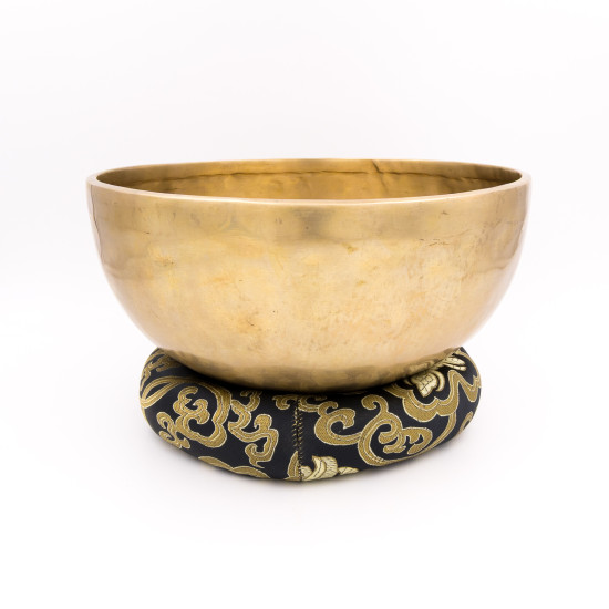 Anneau pour bol chantant tibétain - 18 cm - noir et or