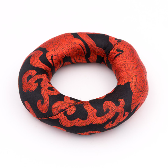 Coussin pour bol tibétain - 10 cm - Noir et rouge