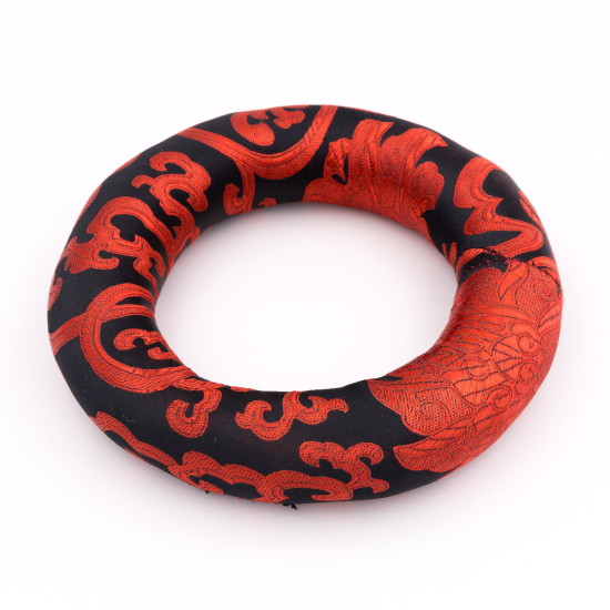 Coussin pour bol chantant - 14 cm - noir et rouge