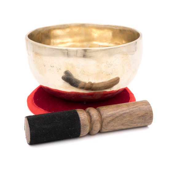 Bol Chantant Tibétain 8 Cm Martelé Main Népal | Kit Complet Avec Maillet, Coussin Et Sac | Pour Méditation, Yoga, Relaxation, Thérapie Sonore