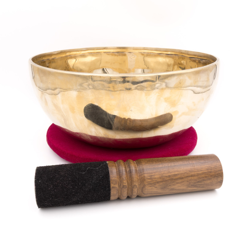 Bol chantant tibétain SHINY - note RÉ - 143 hz - 1,695 kg - 24 cm