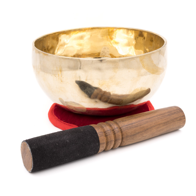 Bol chantant tibétain SHINY - note RÉ - 287 hz - 590 gr - 15,2 cm