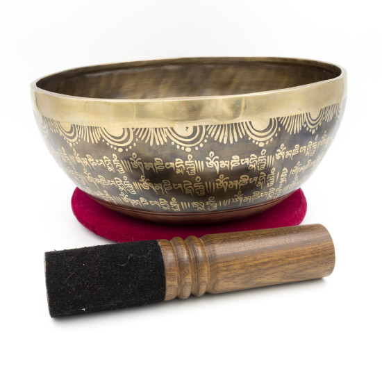 Bol tibétain GRAVÉ - note DO dièse - 136 hz - 1,966 kg - 25,3 cm