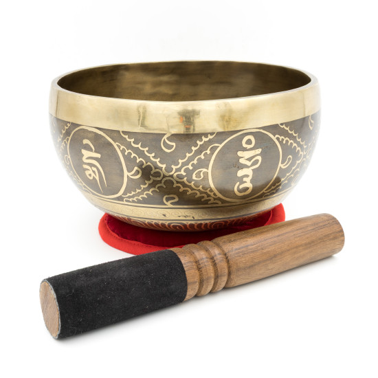 Bol chantant tibétain GRAVÉ - note DO dièse - 273 hz - 842 gr - 17 cm