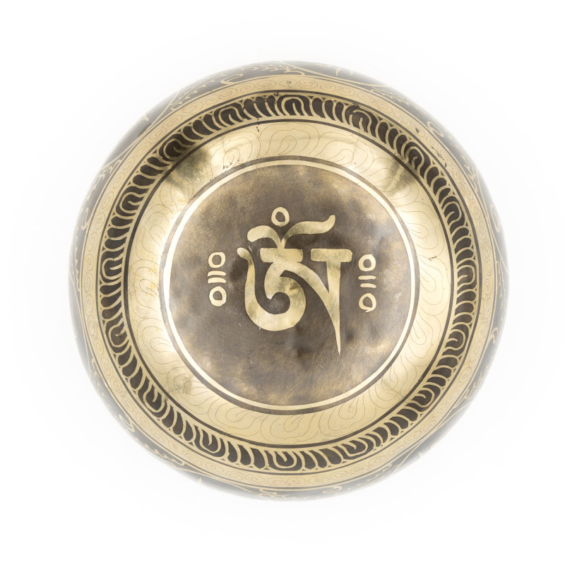 Bol chantant tibétain GRAVÉ - note DO dièse - 273 hz - 842 gr - 17 cm
