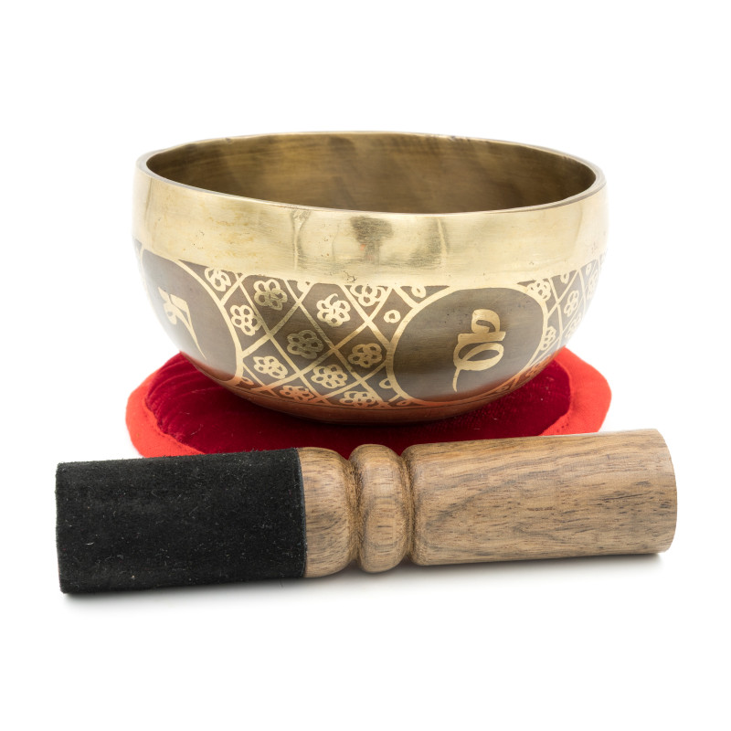 Bol tibétain GRAVÉ - note DO dièse - 550 hz - 412 gr - 11,3 cm