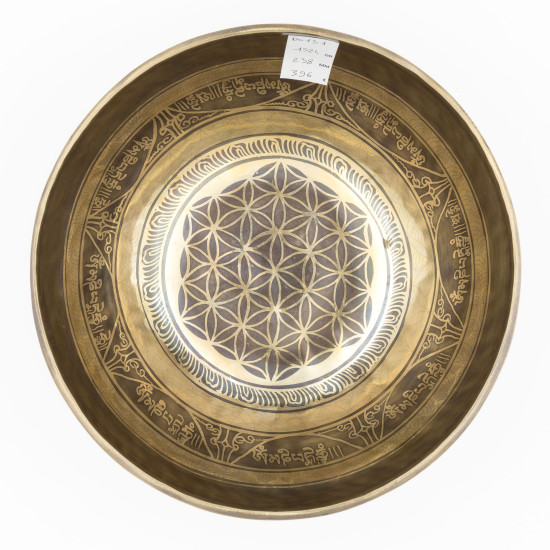 Bol chantant tibétain GRAVÉ - note DO - 131 hz - 1,524 kg - 23,8 cm