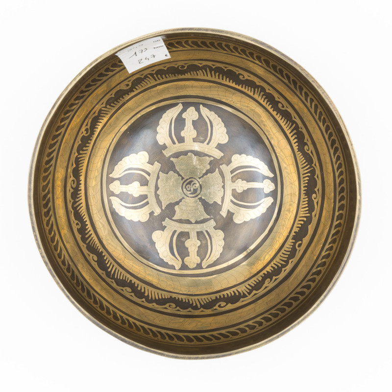 Bol chantant tibétain GRAVÉ - note DO - 256 hz - 949 gr - 17,3 cm