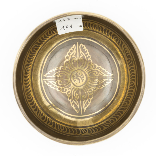Bol chantant tibétain GRAVÉ - note DO - 518 hz - 385 gr - 11,8 cm