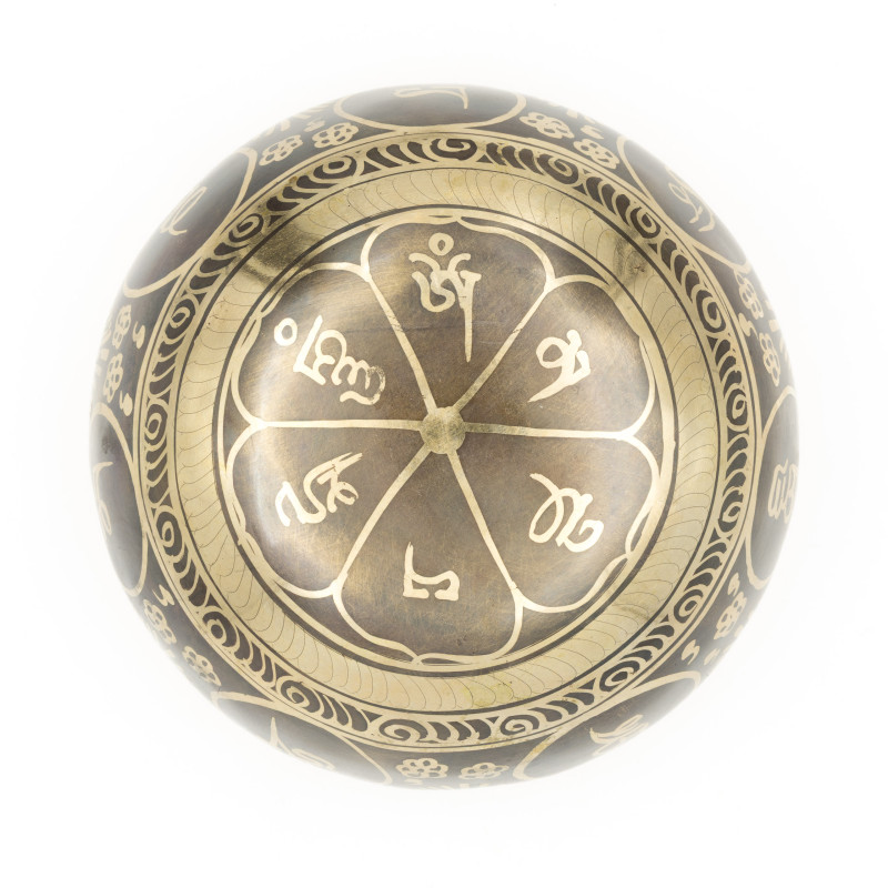 Bol chantant tibétain GRAVÉ - note DO - 520 hz - 360 gr - 11,8 cm
