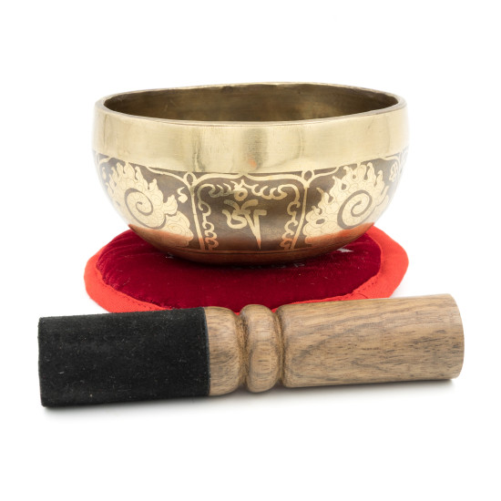 Bol chantant tibétain GRAVÉ - note DO - 531 hz - 393 gr - 11,7 cm