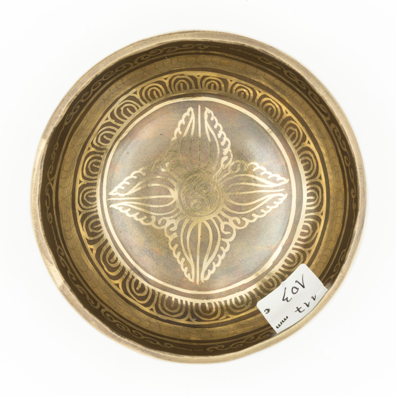 Bol chantant tibétain GRAVÉ - note DO - 531 hz - 393 gr - 11,7 cm