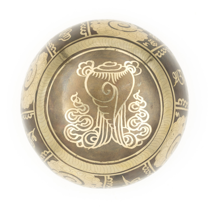 Bol chantant tibétain GRAVÉ - note DO - 531 hz - 393 gr - 11,7 cm