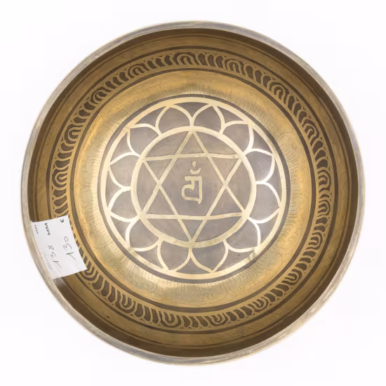 Bol tibétain GRAVÉ - note FA dièse - 363 hz - 500 gr - 13,8 cm
